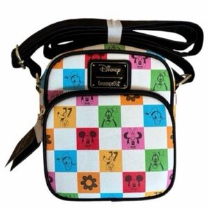 Loungefly Disney Multicolor Checkered Crossbody Bag